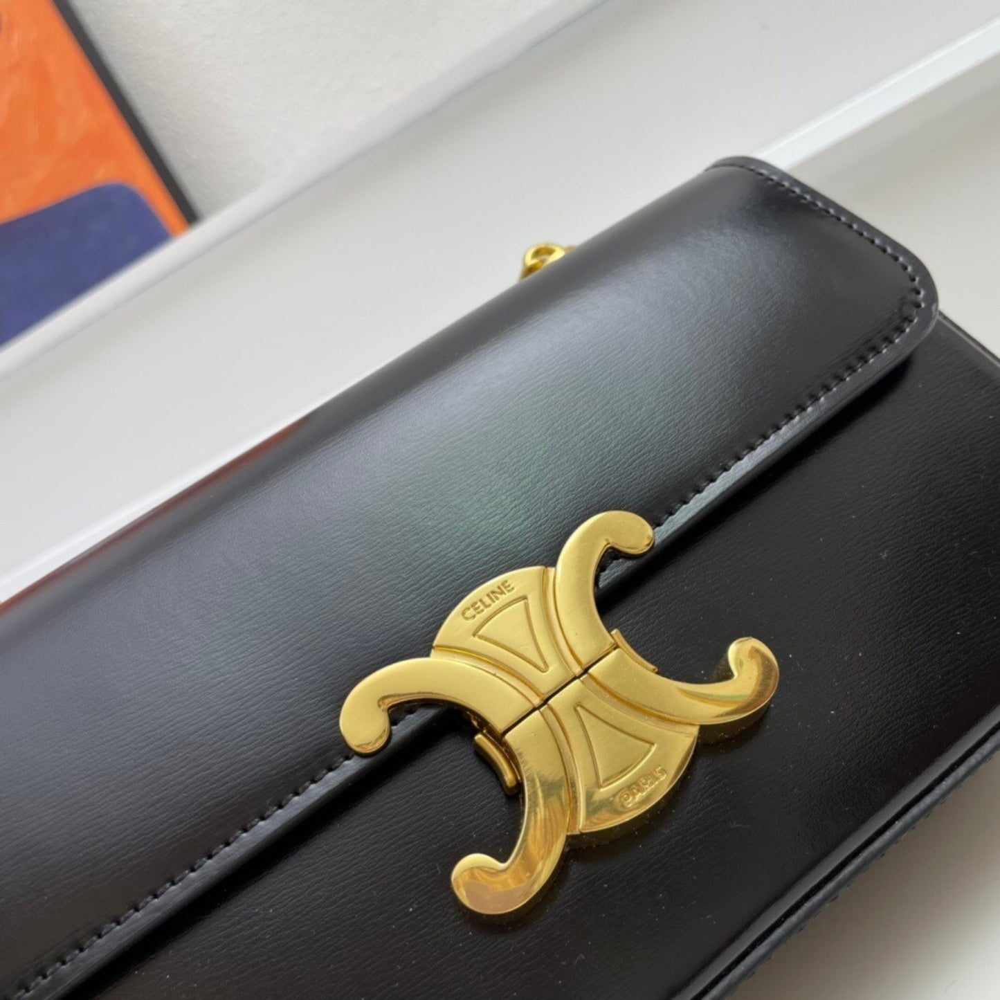 Bolsa CLNE Triomphe pequena Preto 20,5cm