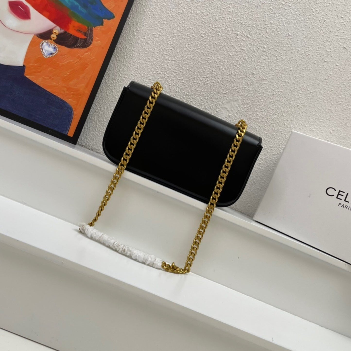 Bolsa CLNE Triomphe pequena Preto 20,5cm