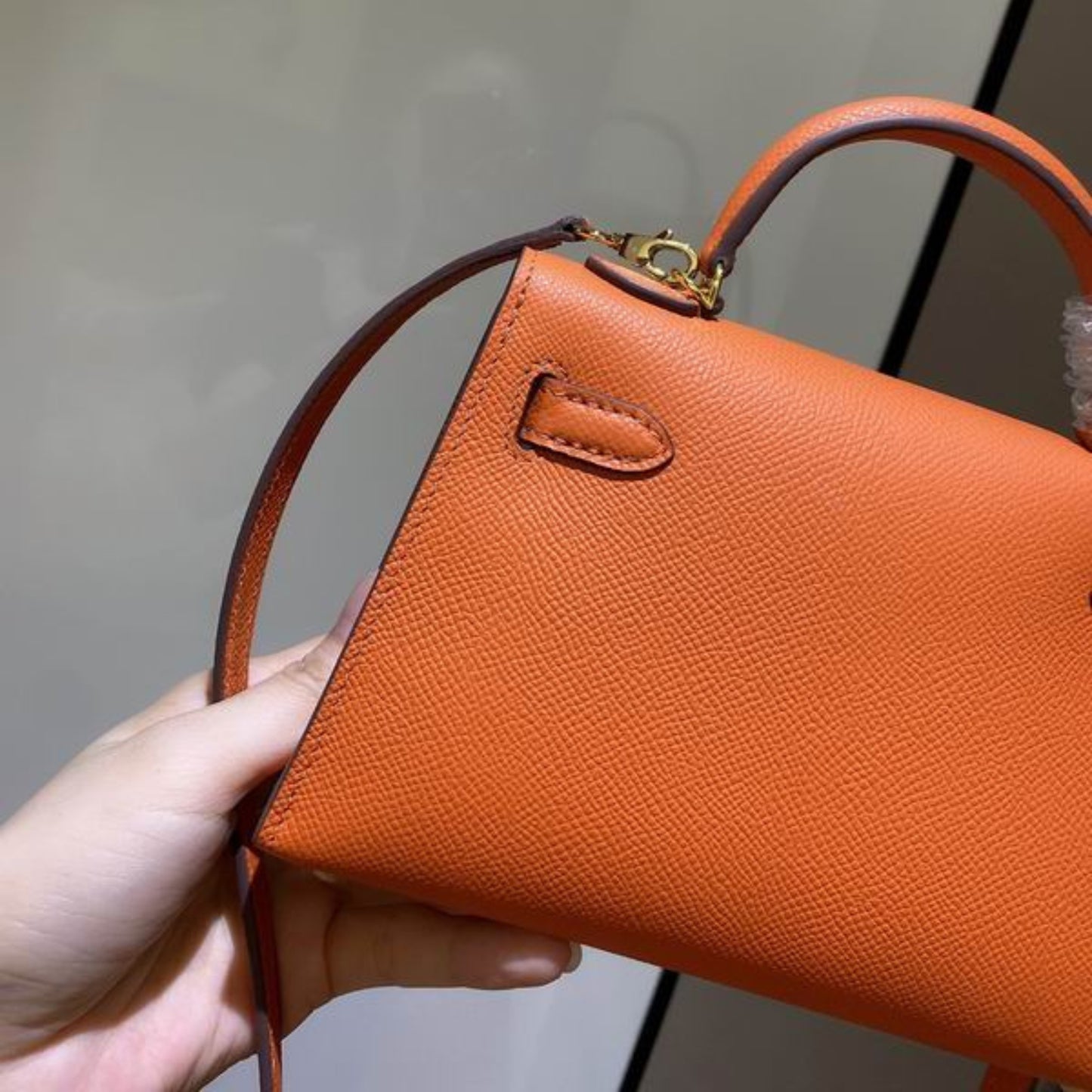 Bolsa HRMS Kelly Mini Laranja 19cm