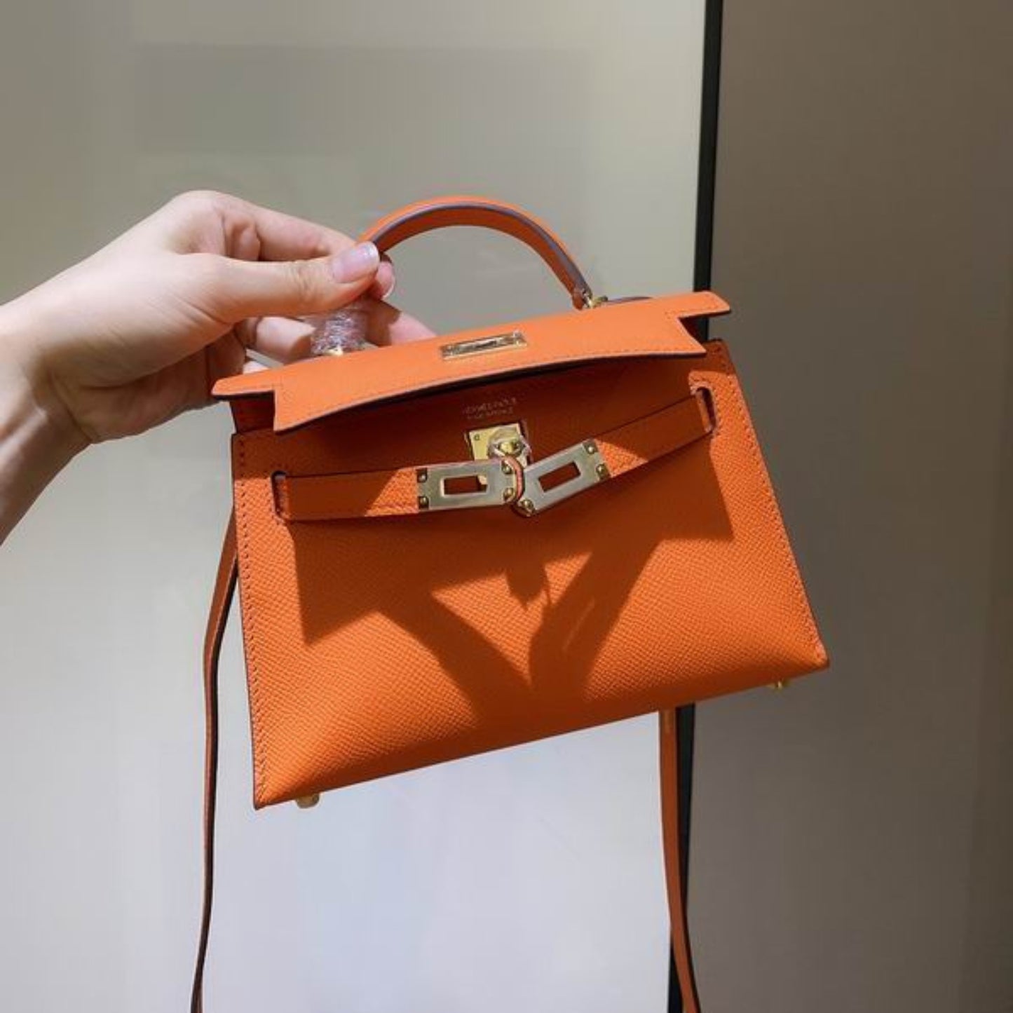 Bolsa HRMS Kelly Mini Laranja 19cm