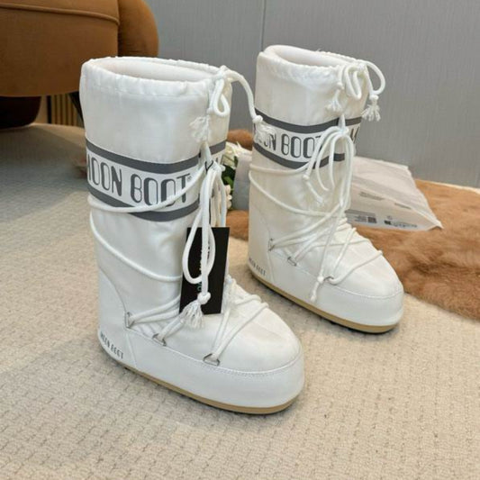 Bota Mboot Impermeável High Branco e Cinza