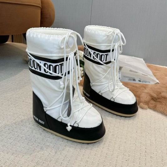 Bota Mboot Impermeável High Branco e Preto