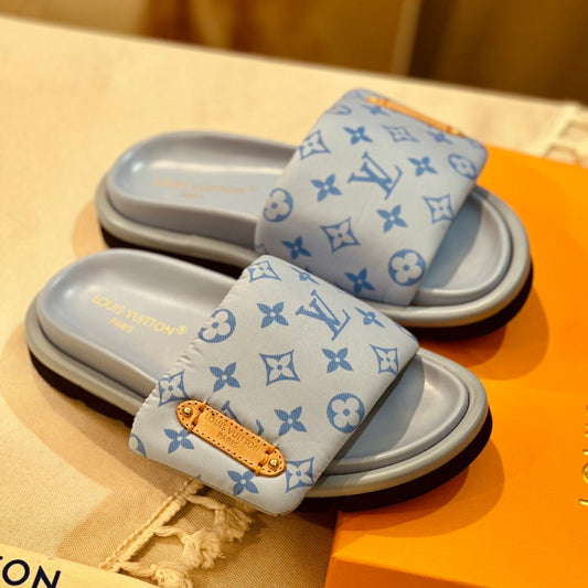 Chinelo Lv pool pillow flat comfort Azul