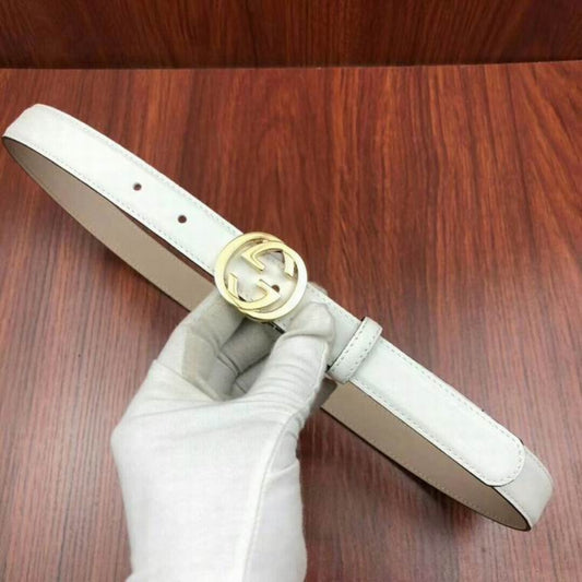 Cinto GG Branco com Dourado 2,5cm de largura
