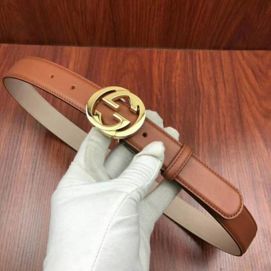 Cinto GG Marrom com Dourado 2,5cm de largura