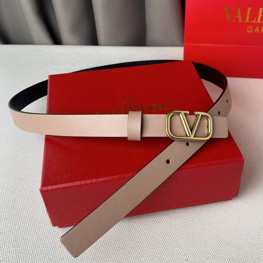Cinto VLTN Pequeno Rose e Dourado 2cm de largura