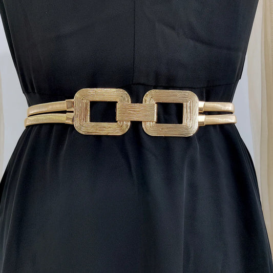 Cinto Feminino Square Shine Dourado
