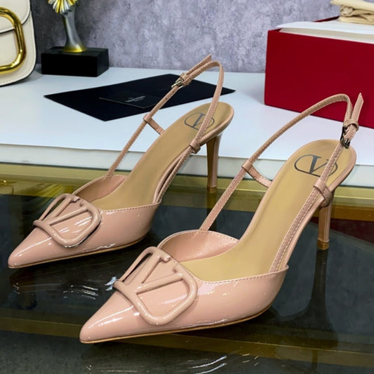 Scarpin VLT Rosa Couro com detalhes Salto 9cm