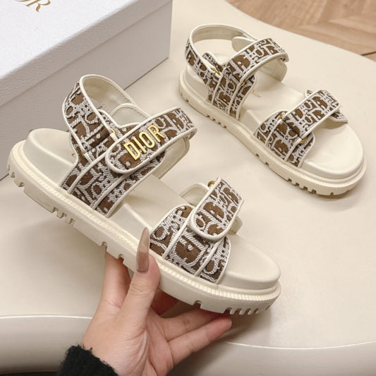 Sandalia Dio Dioract Branco e Marrom