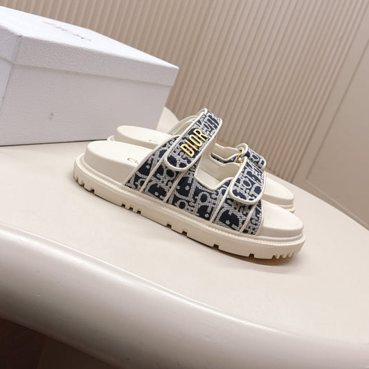 Sandalia Dio Dioract Slide Branco e azul