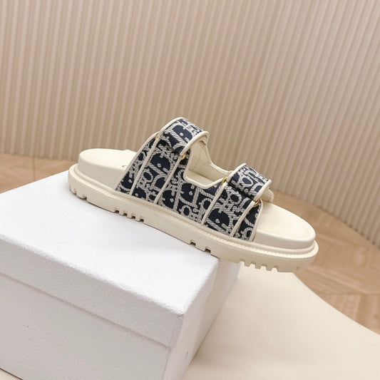 Sandalia Dio Dioract Slide Branco e azul