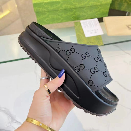 Chinelo Slide GG Preto Canvas Detalhes