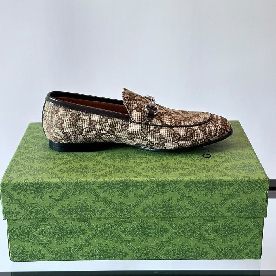 Mocassim GG Bege com canvas Jordaan