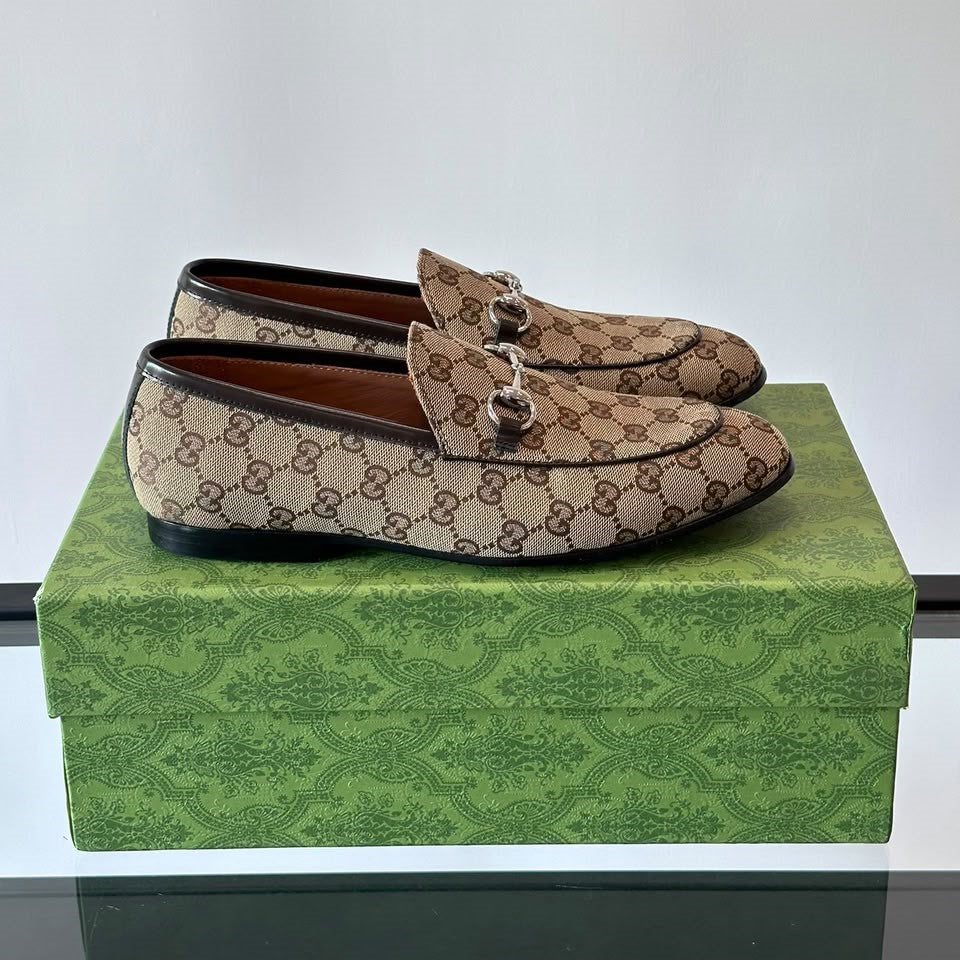Mocassim GG Bege com canvas Jordaan