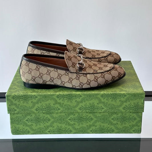 Mocassim GG Bege com canvas Jordaan