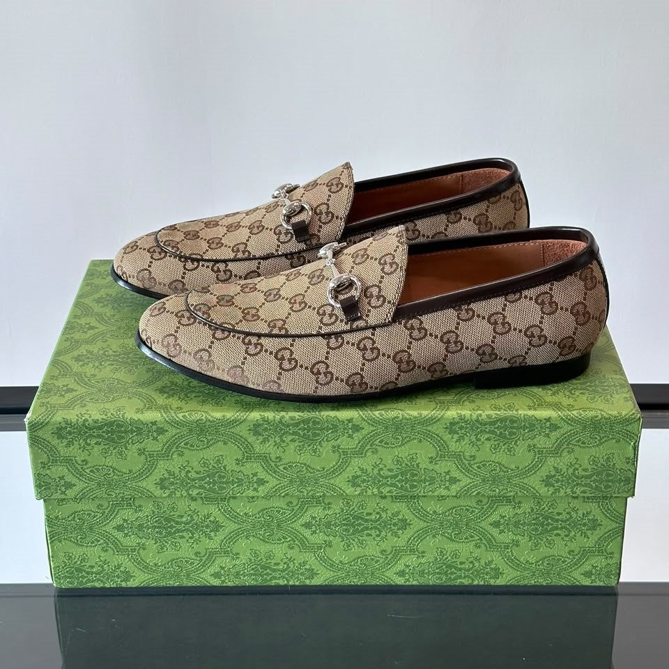 Mocassim GG Bege com canvas Jordaan
