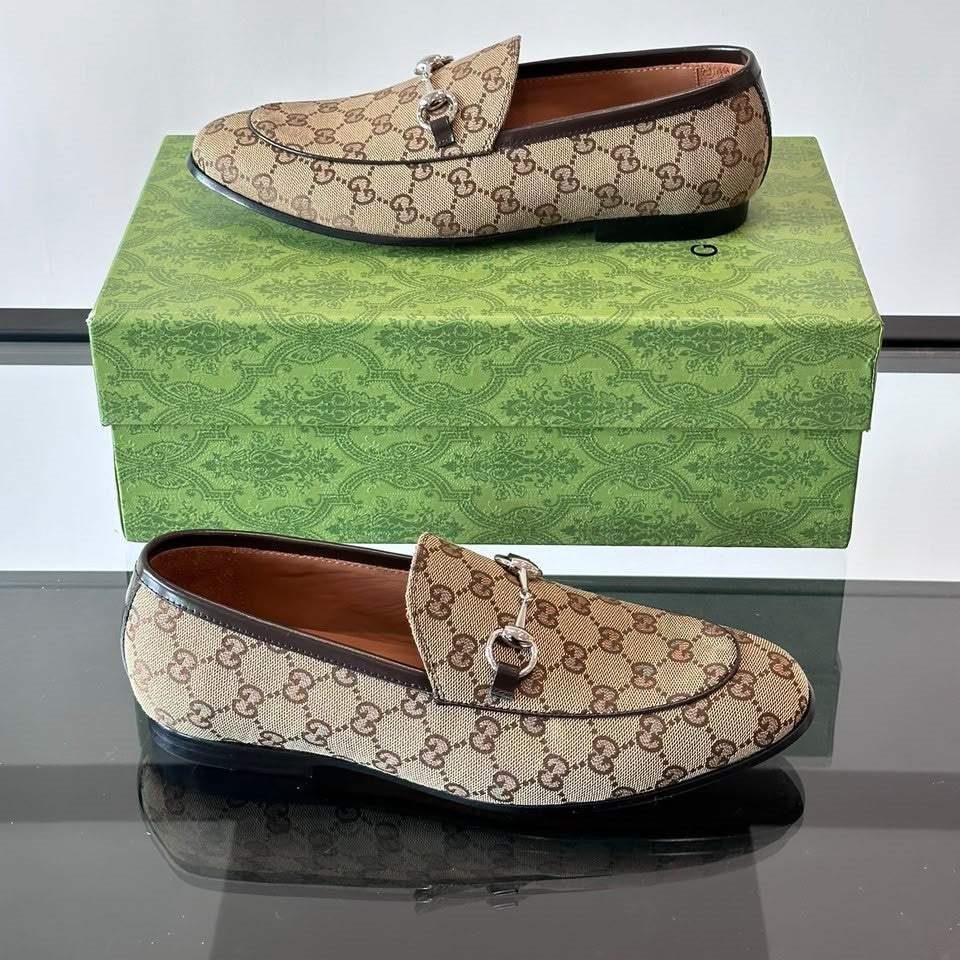 Mocassim GG Bege com canvas Jordaan
