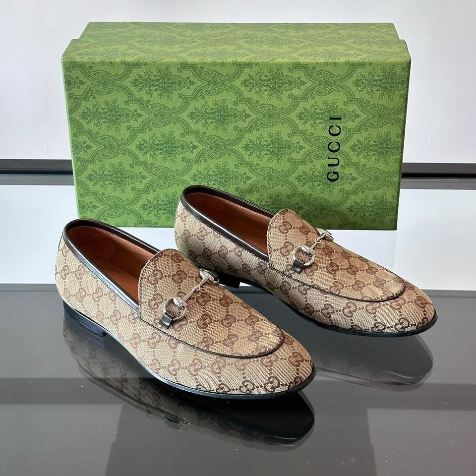 Mocassim GG Bege com canvas Jordaan
