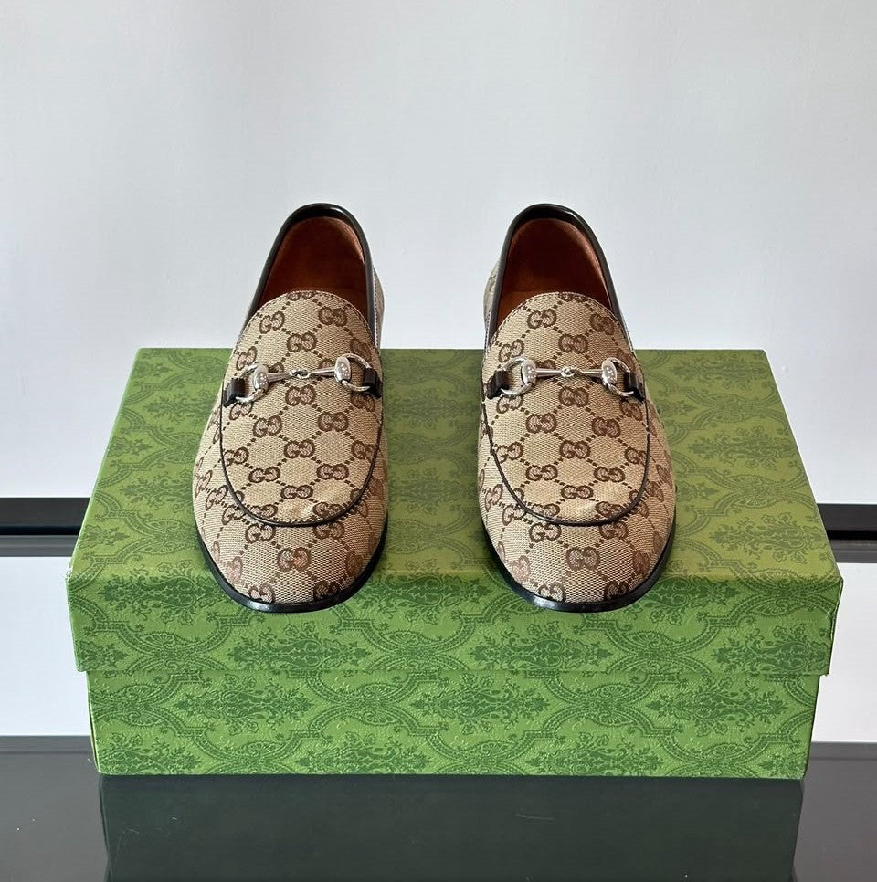 Mocassim GG Bege com canvas Jordaan