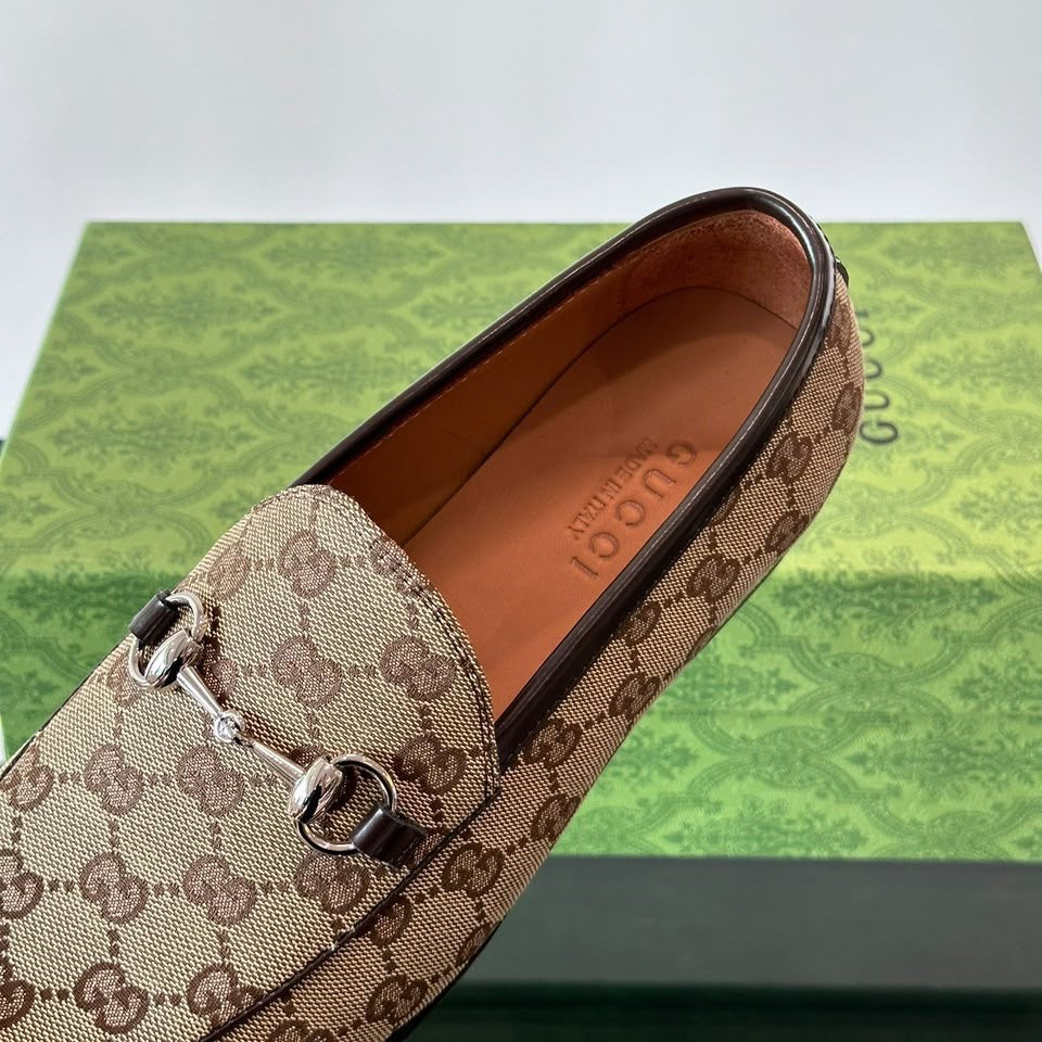 Mocassim GG Bege com canvas Jordaan