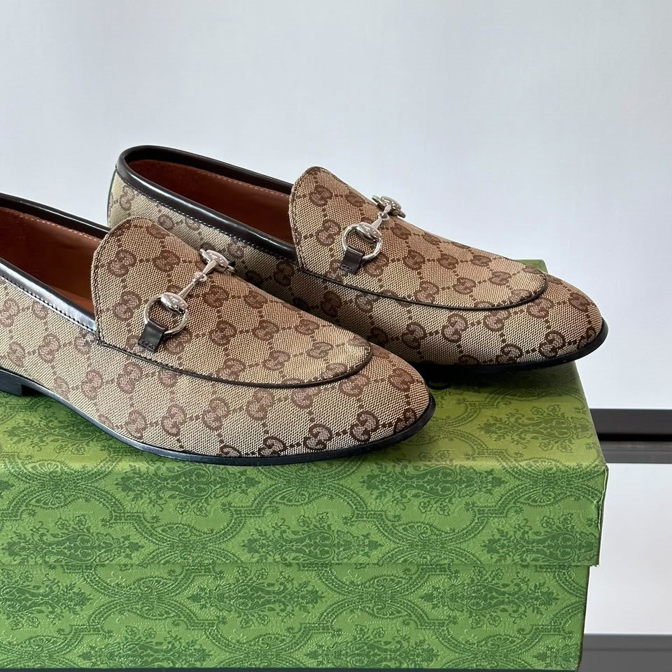 Mocassim GG Bege com canvas Jordaan