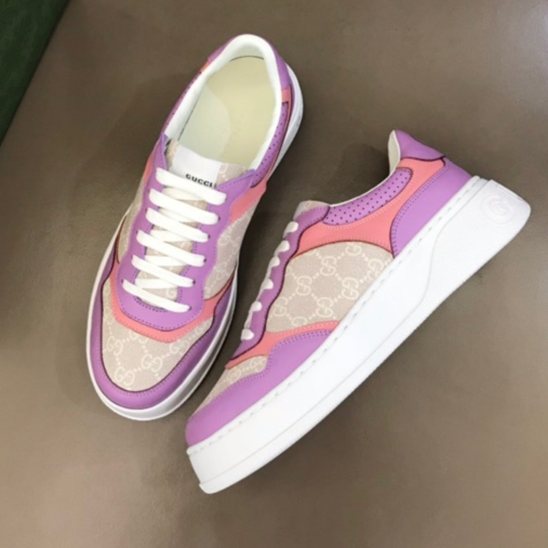 Tenis GG Supreme Canvas Detalhes Roxo claro e Rosa