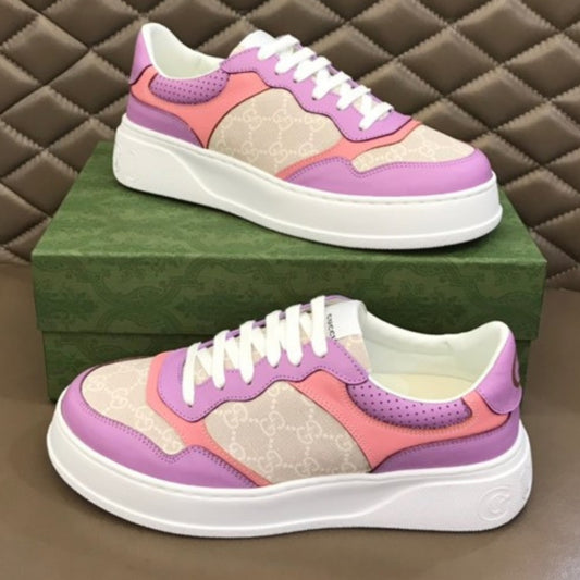Tenis GG Supreme Canvas Detalhes Roxo claro e Rosa
