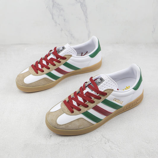 Tenis GG x Ads Gazelle Branco com Vermelho e Verde