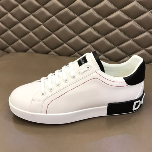 Tenis DG Portofino Couro Branco com preto