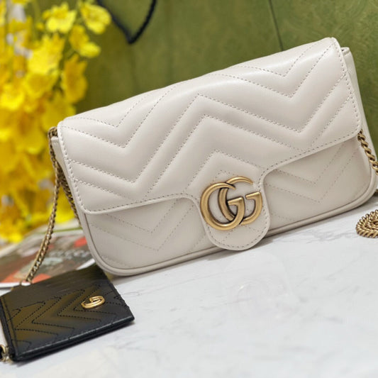 Bolsa GG Marmont Mini Branca 21,5cm