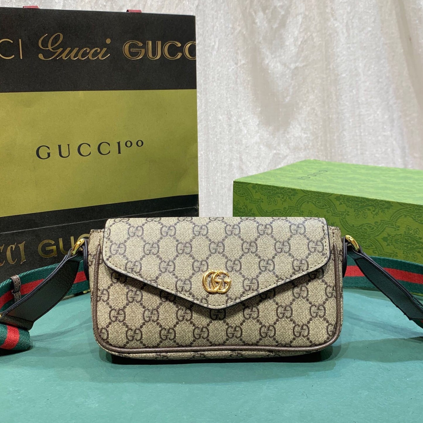Bolsa GG Ophidia Mini Bege