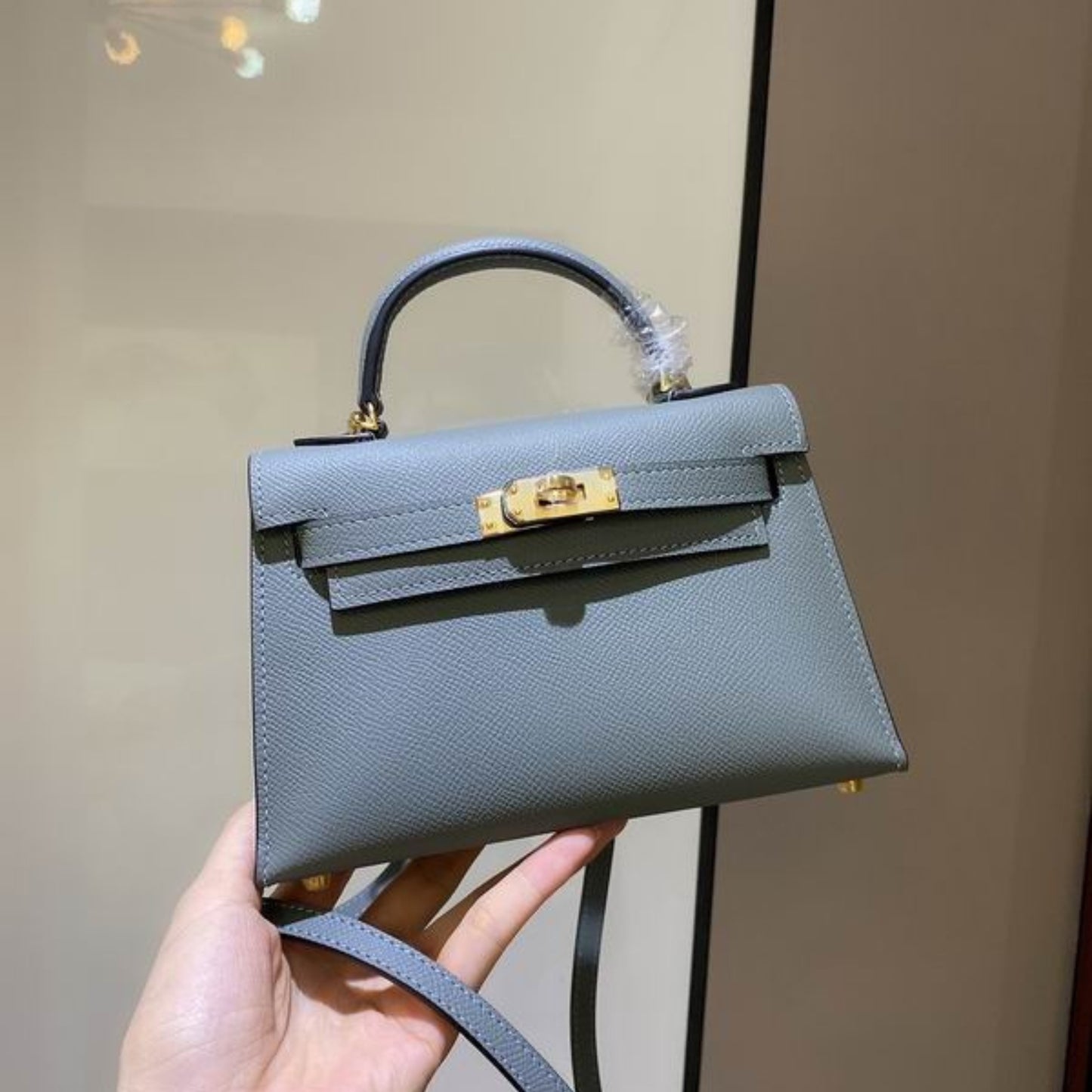 Bolsa HRMS Kelly Mini Azul Claro 19cm
