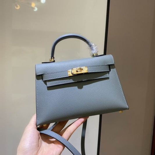 Bolsa HRMS Kelly Mini Azul Claro 19cm