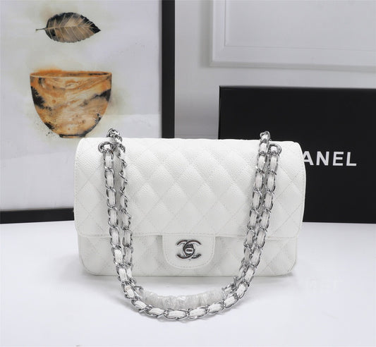 Bolsa CHN Classica Branca com prata 25cm