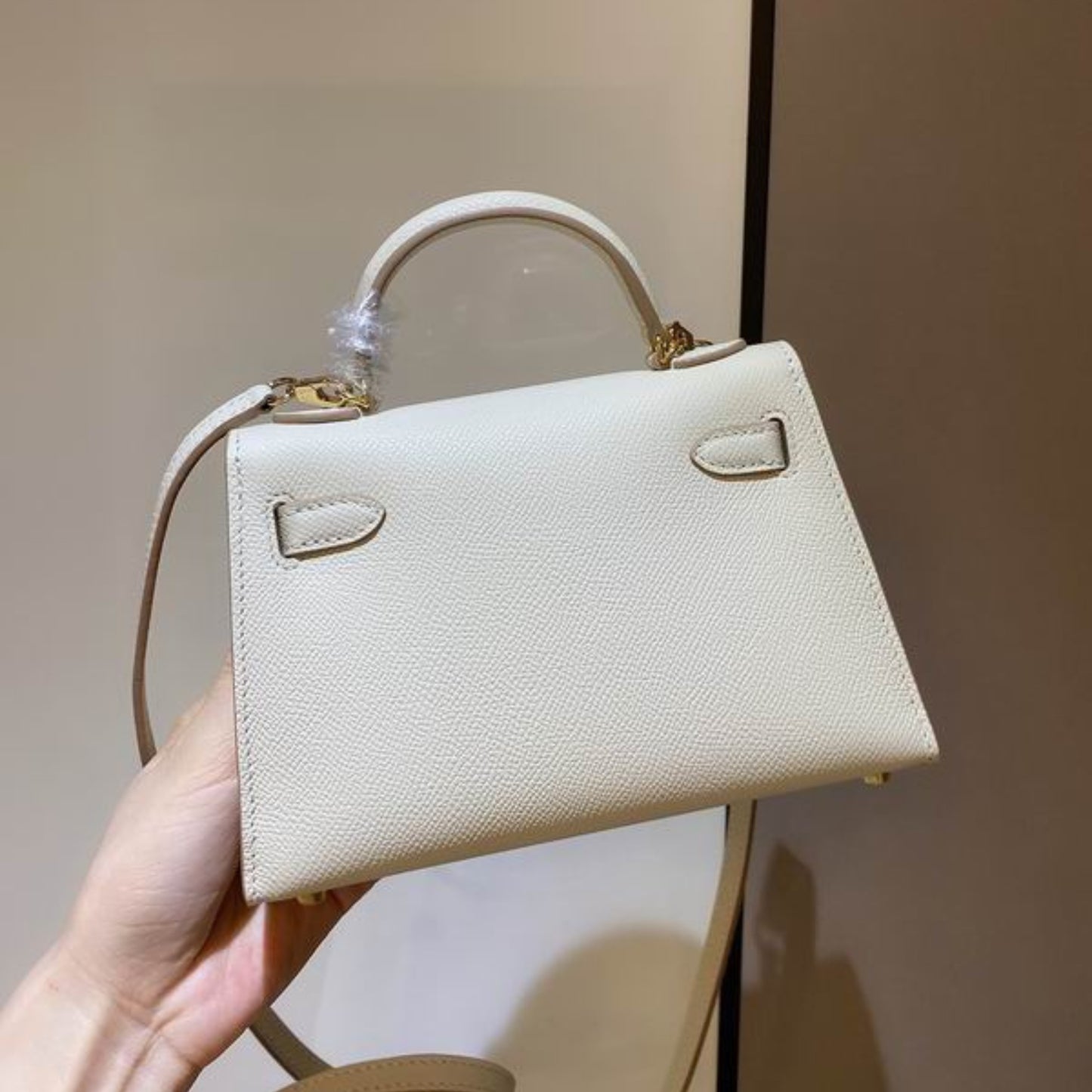 Bolsa HRMS Kelly Mini Branco 19cm