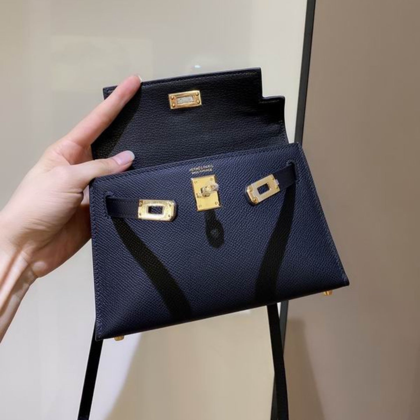 Bolsa HRMS Kelly Mini Preto 19cm