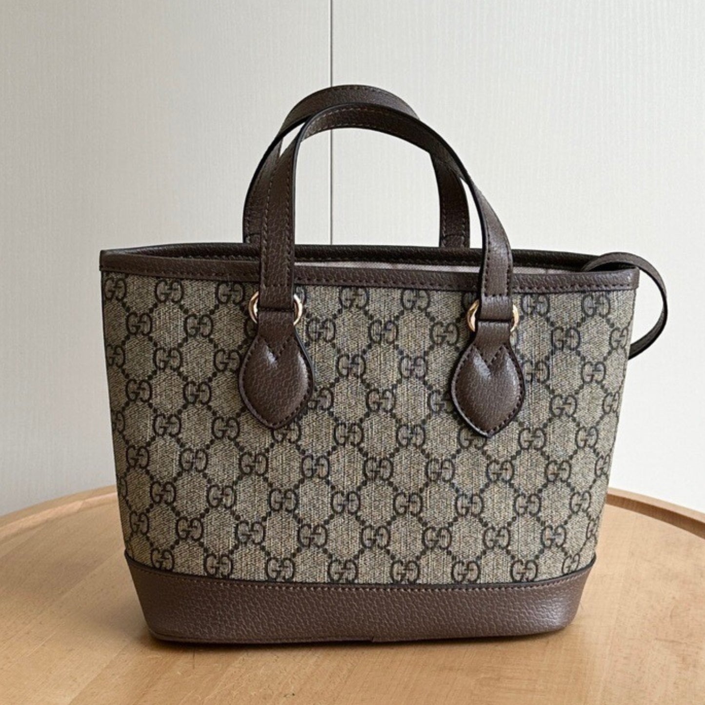 Bolsa GG Ophidia Tote Mini Supreme Bege e Marrom 22cm