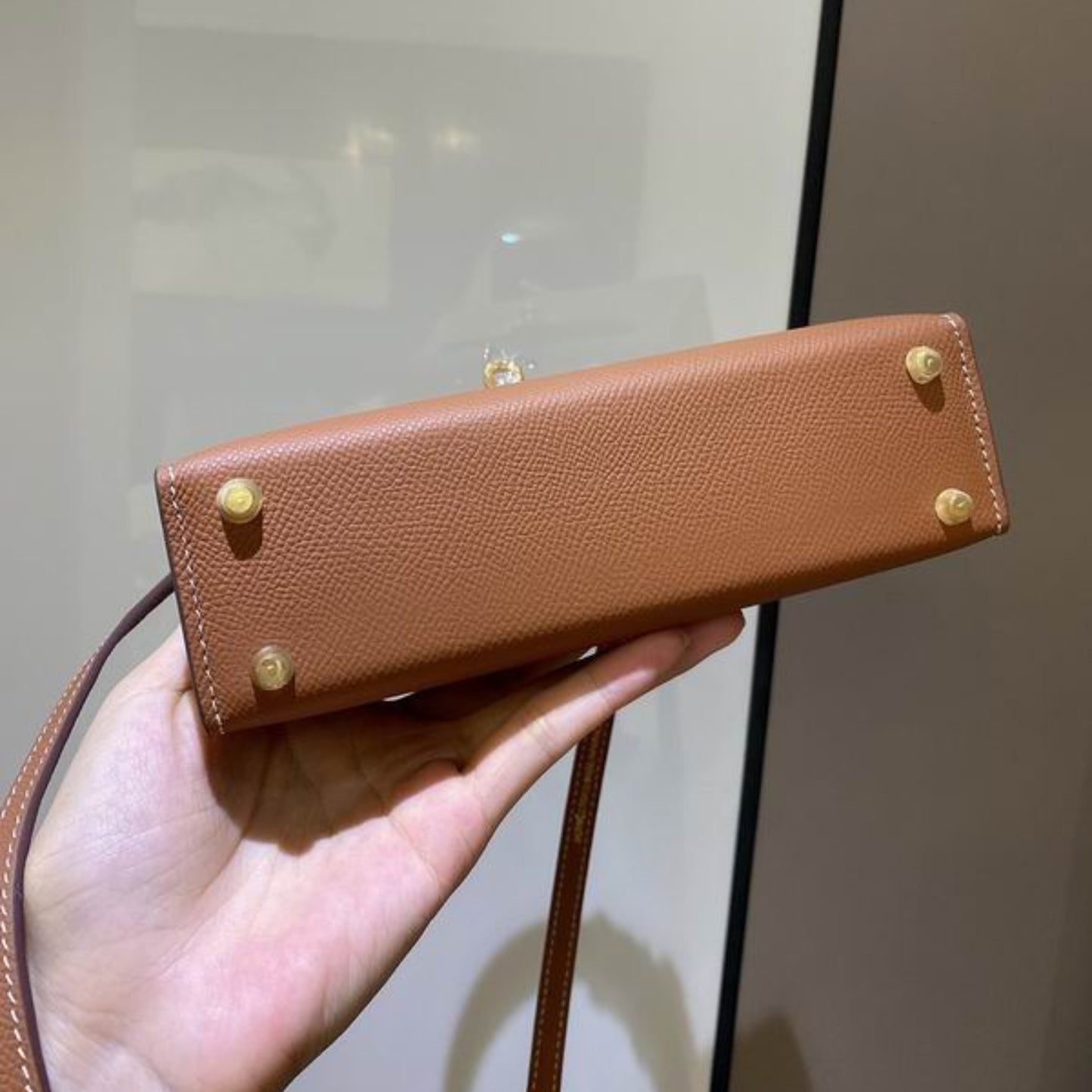 Bolsa HRMS Kelly Mini Caramelo 19cm