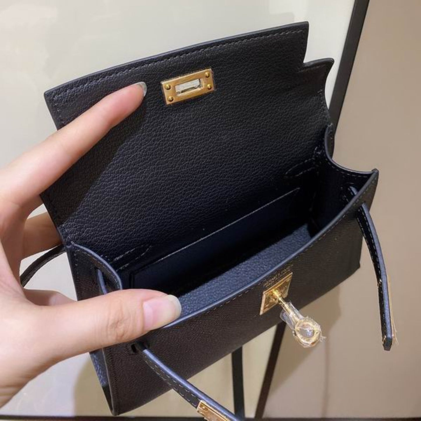 Bolsa HRMS Kelly Mini Preto 19cm