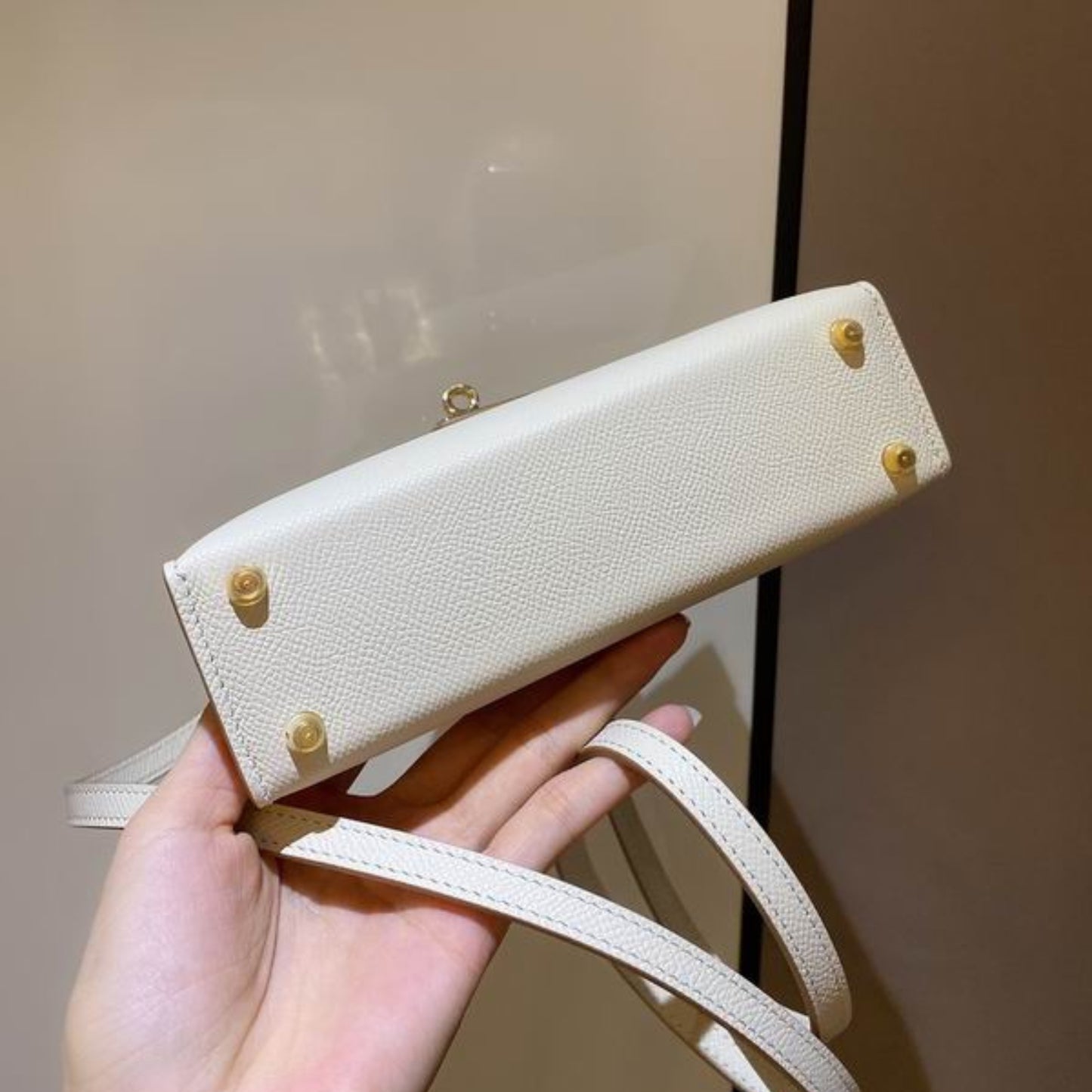 Bolsa HRMS Kelly Mini Branco 19cm