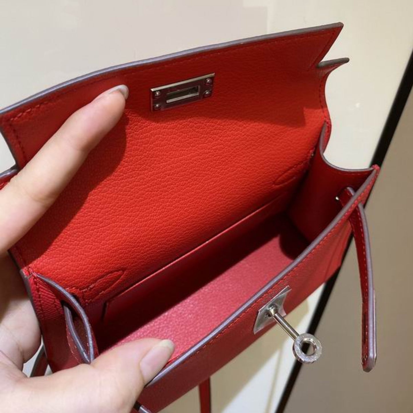 Bolsa HRMS Kelly Mini Vermelho 19cm
