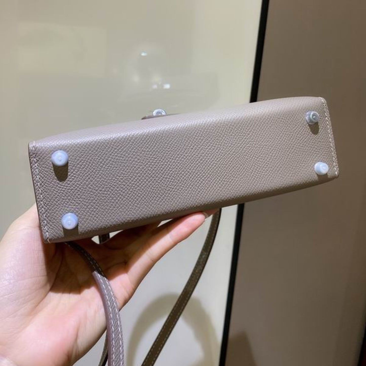 Bolsa HRMS Kelly Mini Cinza 19cm