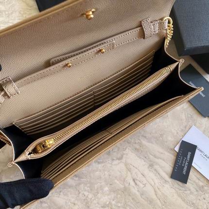 Bolsa YSL Monograma Pequena Bege com dourado