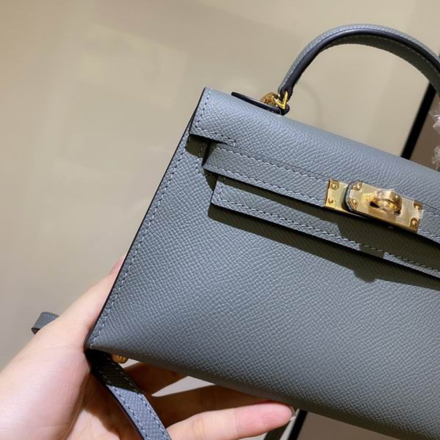 Bolsa HRMS Kelly Mini Azul Claro 19cm