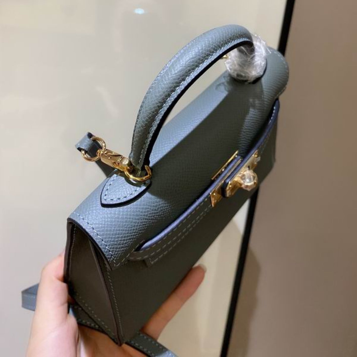Bolsa HRMS Kelly Mini Azul Claro 19cm