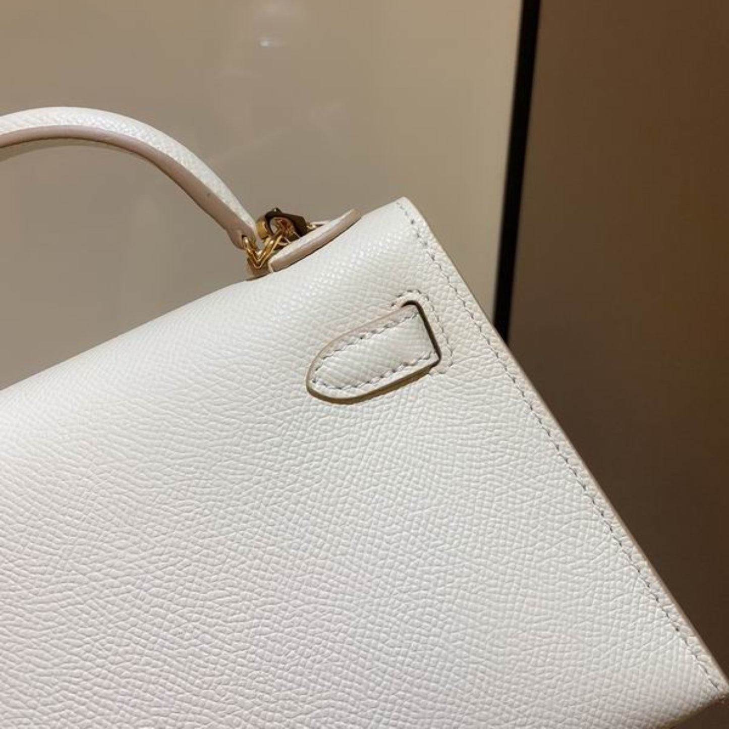 Bolsa HRMS Kelly Mini Branco 19cm