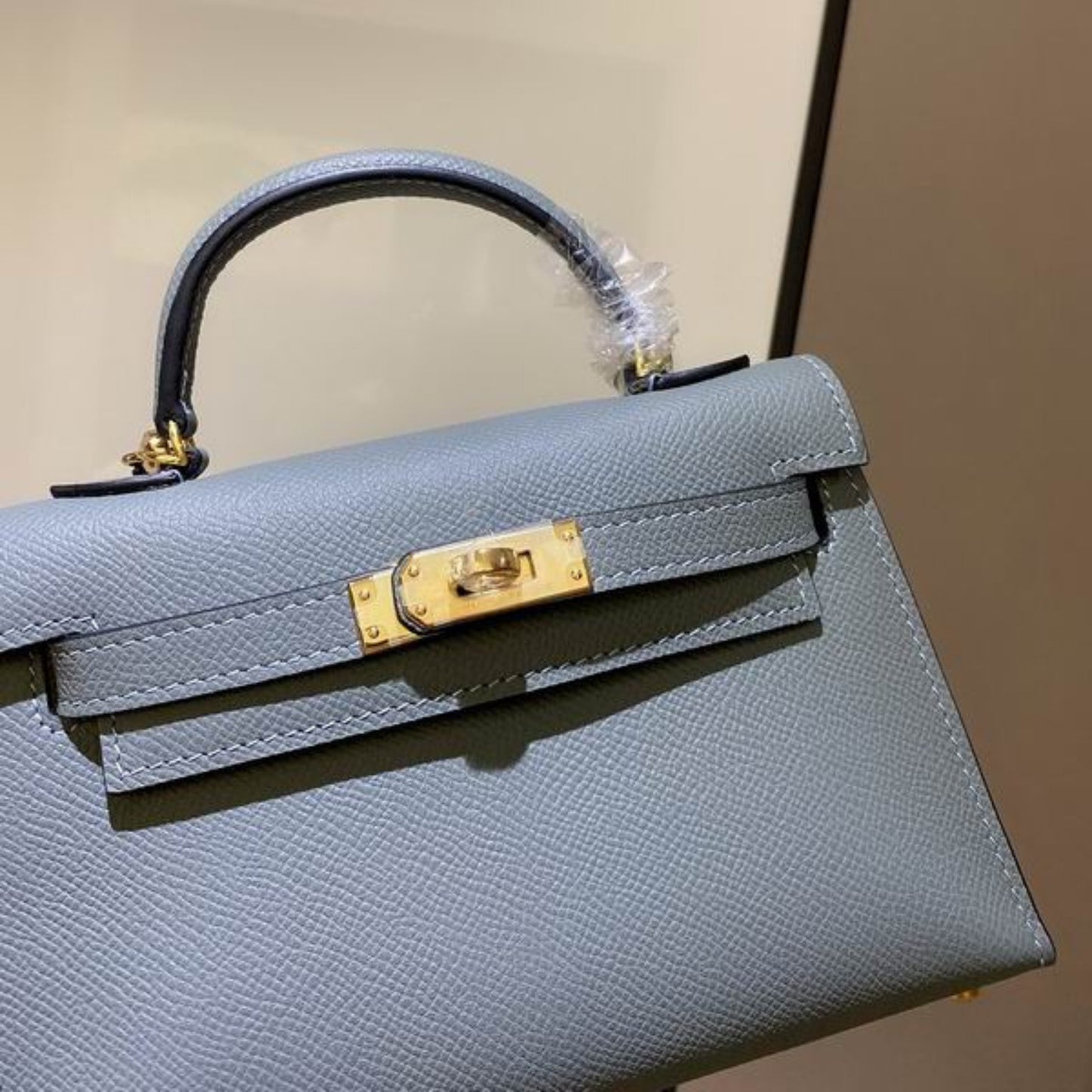 Bolsa HRMS Kelly Mini Azul Claro 19cm