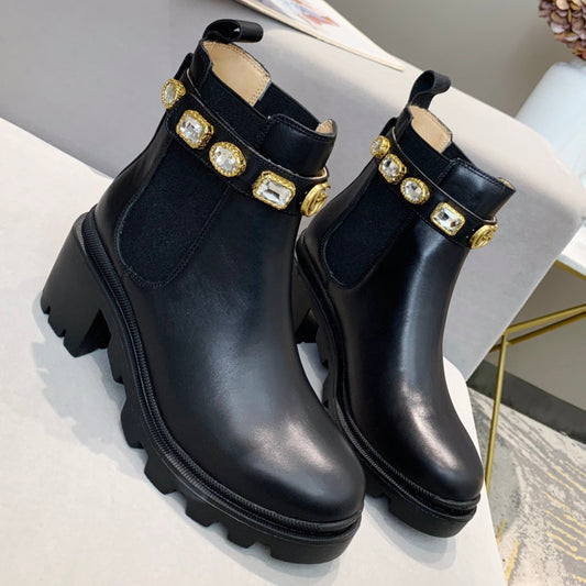 Bota GG Ankle boot Com pedras e salto 60mm