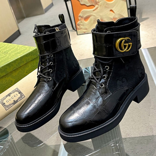 Bota GG Ankle boot GG Canvas Preta
