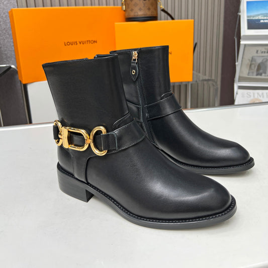 Bota LV Flat Westside Preta